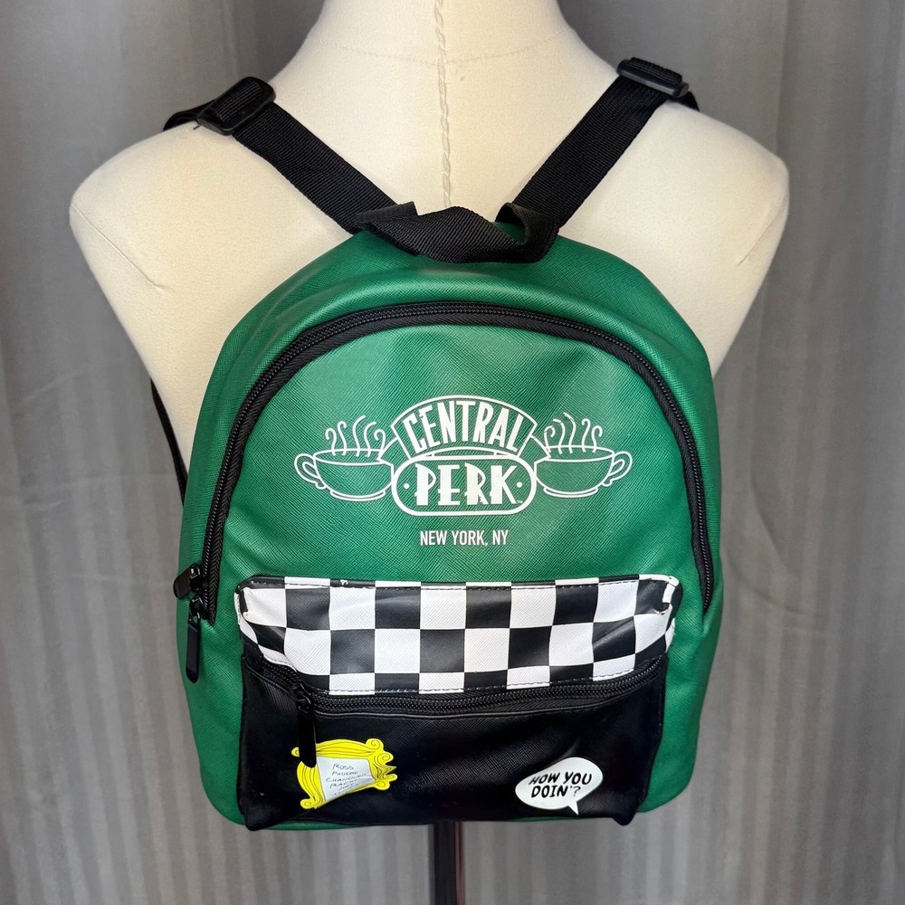 Friends TV Show Central Perk Faux Leather Mini Backpack how you‎ doin' Y2K - Picture 4 of 6